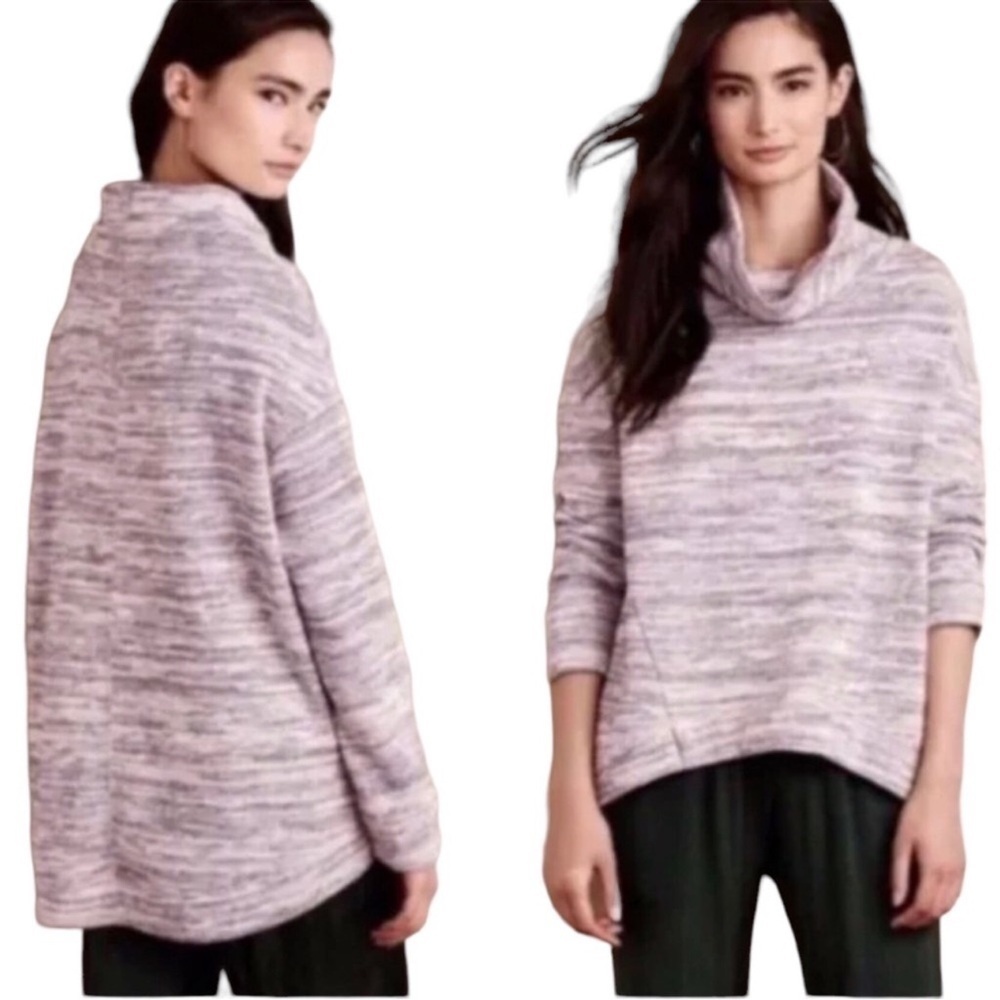 Anthropologie Saturday Sunday Space Dye Cowl Neck Sweater Pullover-Women Large